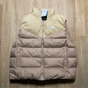 Nike Women’s Therma-Fit Tan Beige Puffer Vest DQ6896-200 Size XL NWT